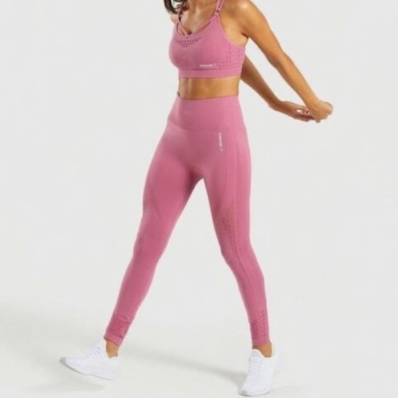 GYMSHARK Energy Seamless Rose Pink Leggings - Picture 2 of 5